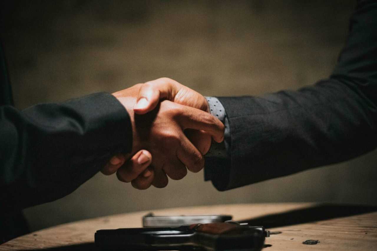 Corporate partner handshake