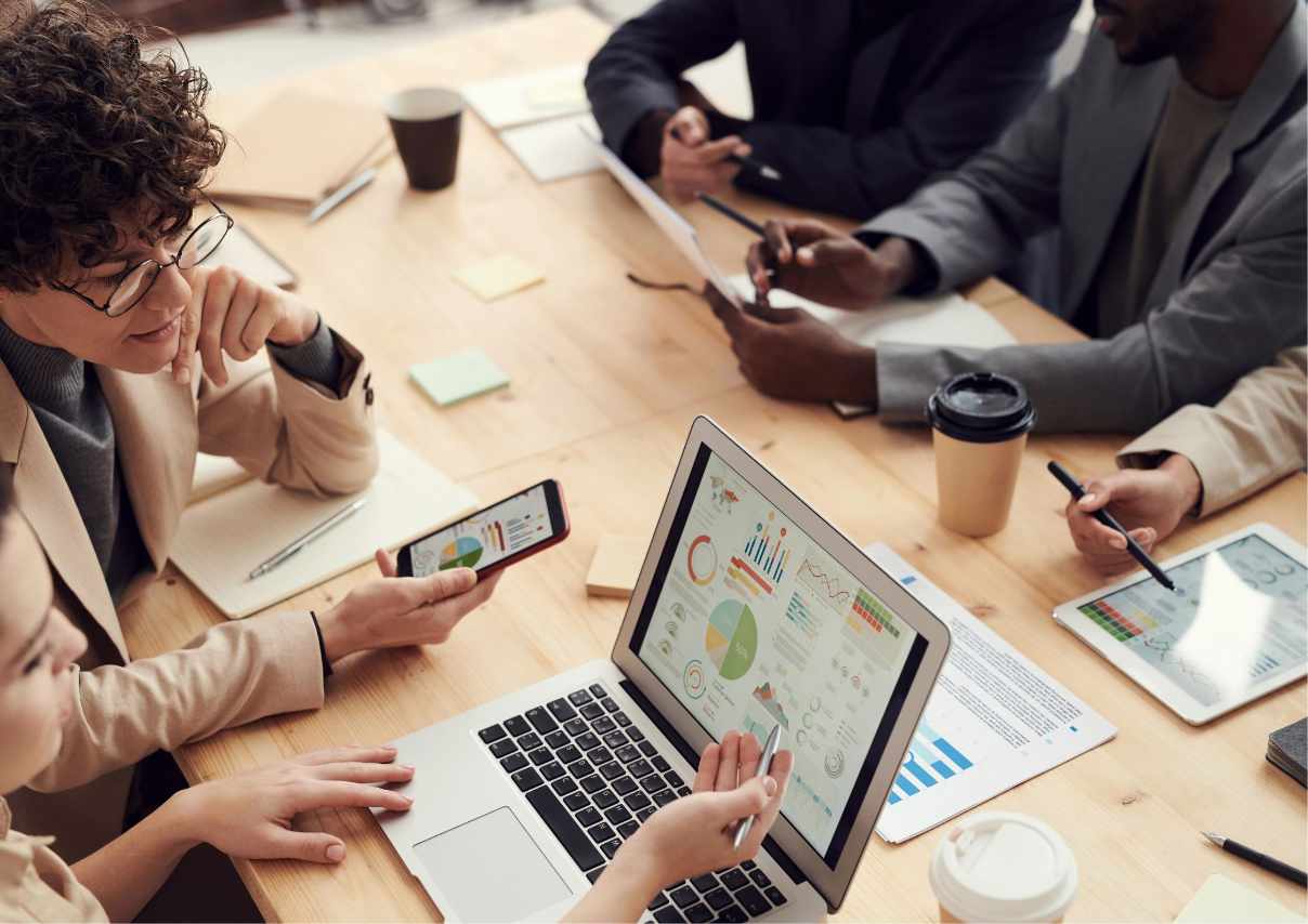 Team working together to improve processes using D365 HR