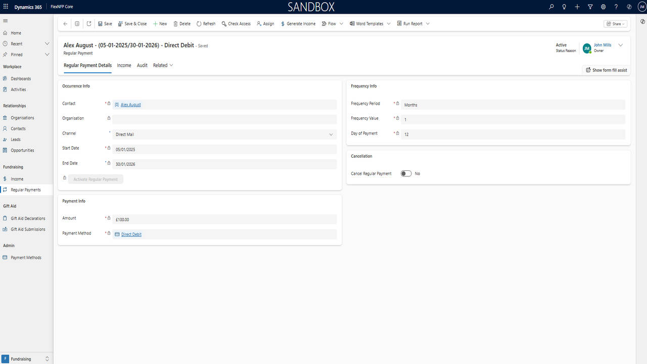 FlexNFP Regular Payments