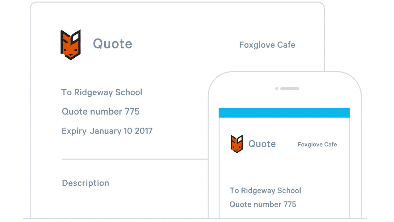 Screen grab of Xero quote page